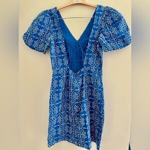 Mango Embroidered open back dress